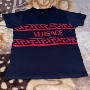 Versace Navy Blue and Red T-Shirt